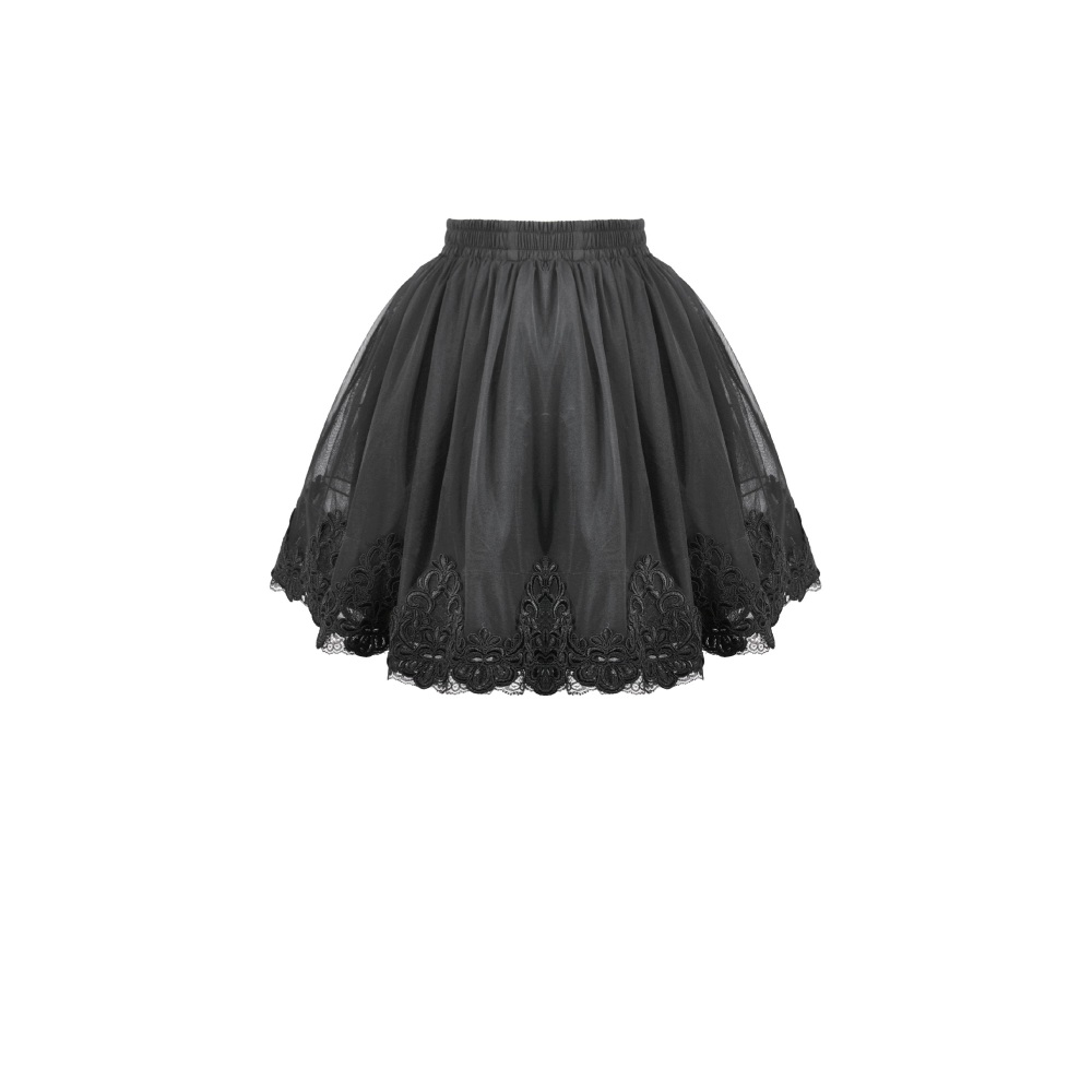 Dark in Love - Allmatch Shadow Rose Embroidered Jupon/petticoat - Noir